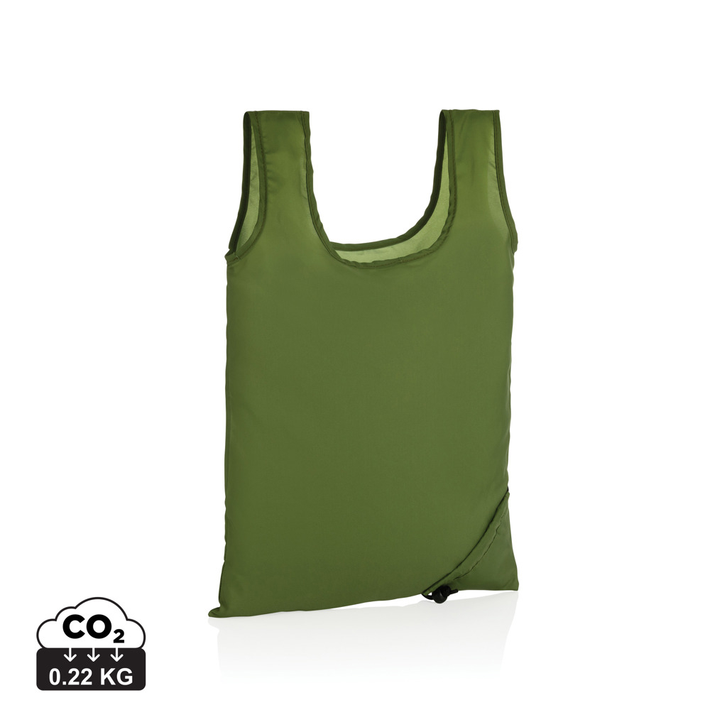 Sac shopping pliable rPET personnalisé 190T Impact Vert 